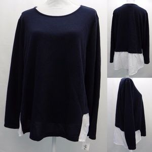 Style & Co Scoop Neck Knit Top Blouse Layered Look